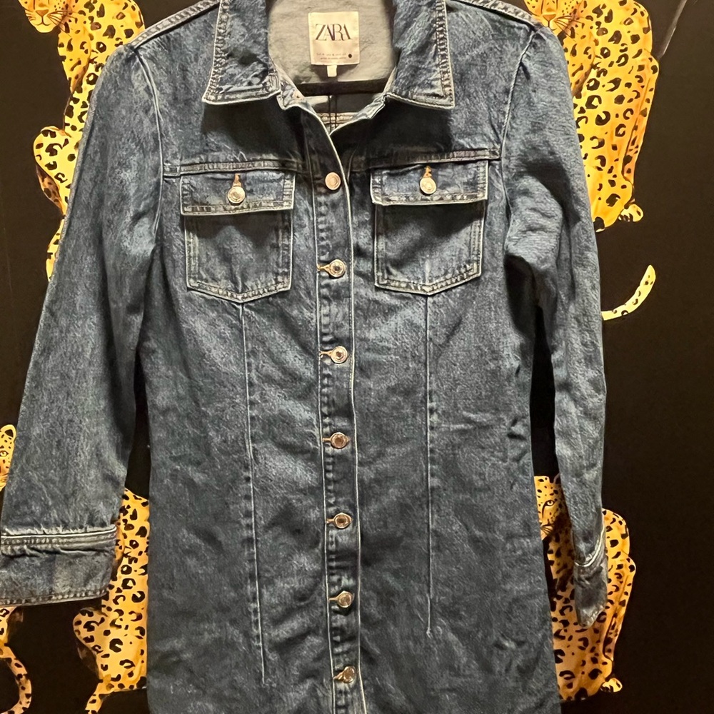 Zara Women's Dark Blue Denim Jacket